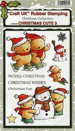 Cute 3 - Christmas Collection Rubber Stamp Sheet
