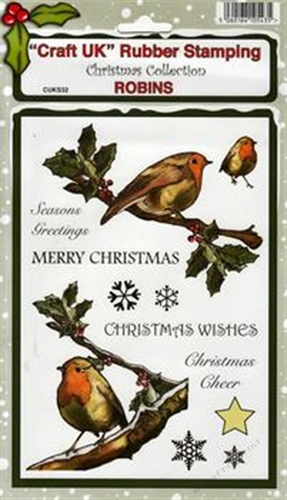 Robins - Christmas Collection Rubber Stamp Sheet