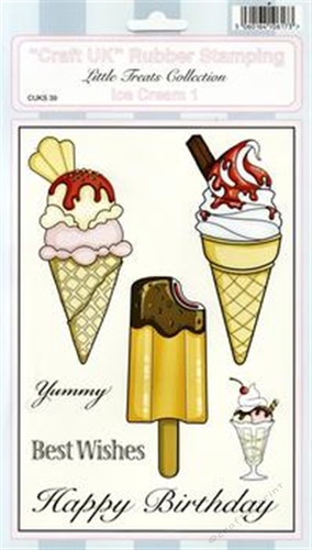 Ice Cream 1 - Little Treats Collection Rubber Stamp Sheet