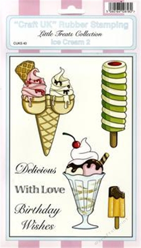 Ice Cream 2 - Little Treats Collection Rubber Stamp Sheet
