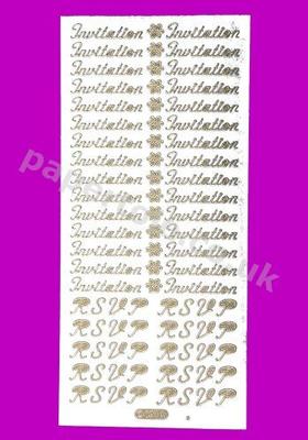 Gold Invitation 68 Peel Offs