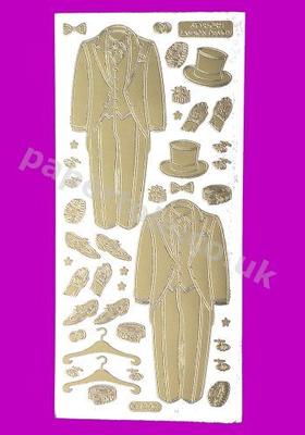 Gold Groom - Top Hat and Tails - Wedding 206 Peel Offs