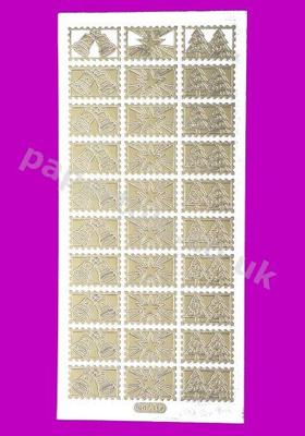 Gold Xmas Bells- Stars - Trees 239 Peel Offs