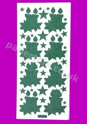 Green Christmas Candles 273 Peel Offs