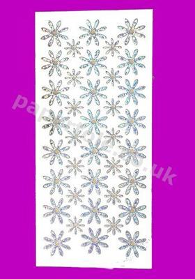 Flower Heads - Snow - Silver 345