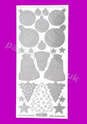 Transparent Silver Xmas Decorations - 361 Peel Offs