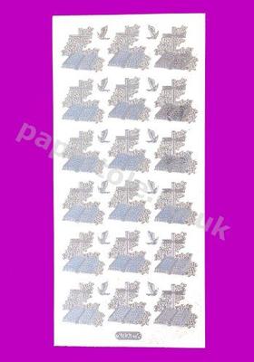 Silver Bible and Cross 426 Peel Offs