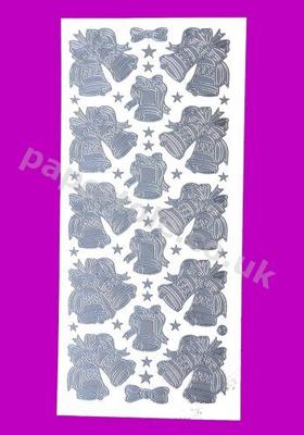 Silver Christmas Bells 2 519 Peel Offs