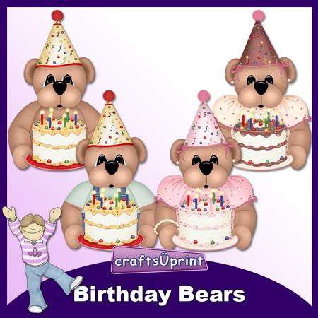 Birthday Bears Clip Art