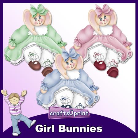 Girl Bunnies Clip Art