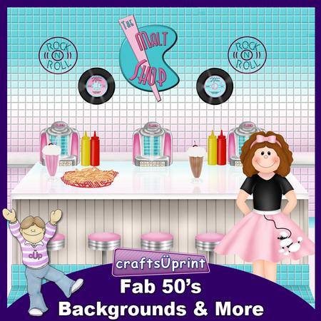 Fab 50's Backgrounds & More Clip Art