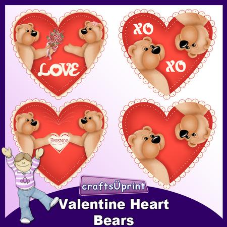 Valentine Heart Bears Clip Art