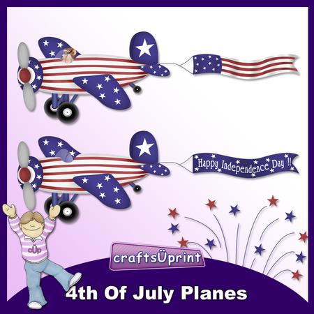 4th of July Planes Clip Art