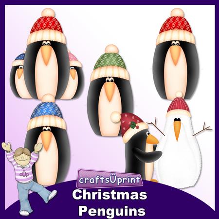 Christmas Penguins Clip Art