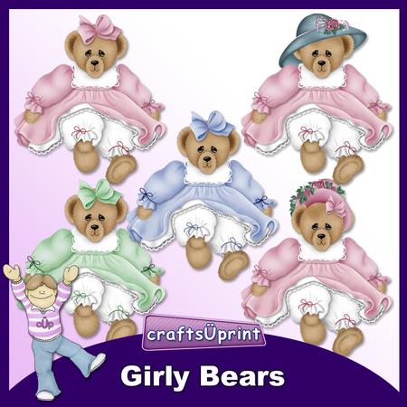 Girly Bears Clip Art