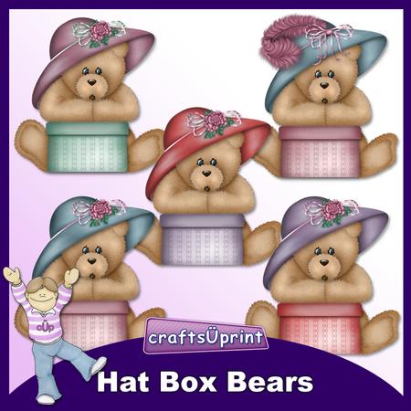 Hat Box Bears Clip Art
