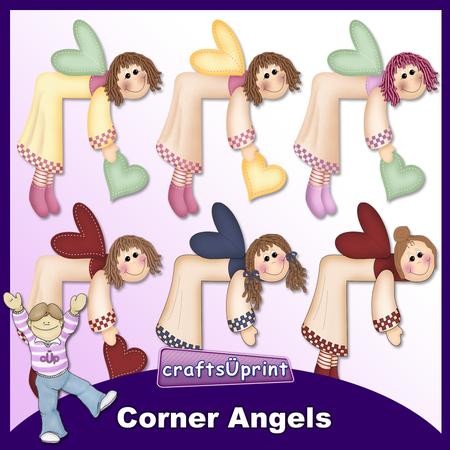 Corner Angels Clip Art
