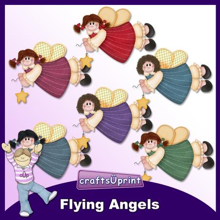 Flying Angels Clip Art