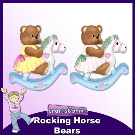Rocking Horse Bears Clip Art