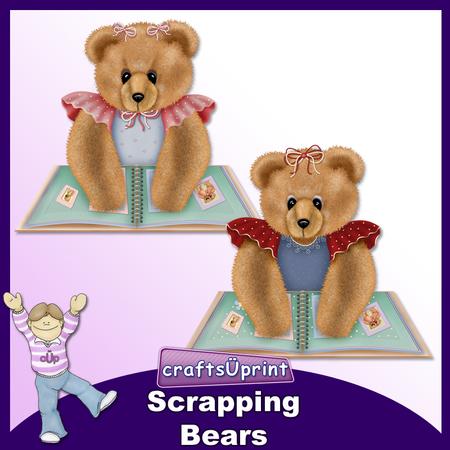 Scrapping Bears Clip Art