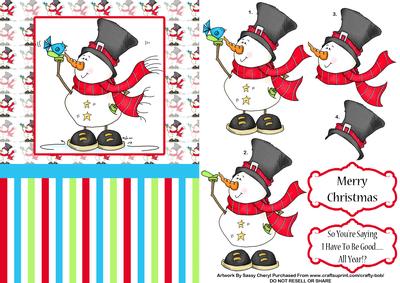 Snowy and His Bluebird Friend Christmas Step by Step Card