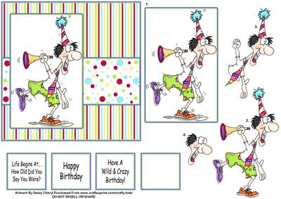 Crazy Birthday Step by Step Card