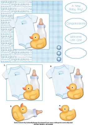 Sweet Baby Boy Step by Step Card