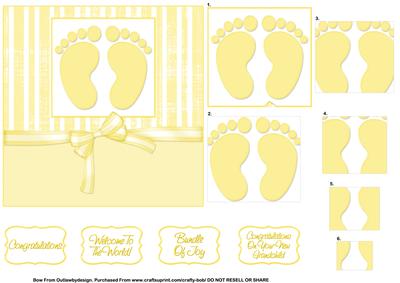 Baby Feet Pyramid Neutral New Baby Card
