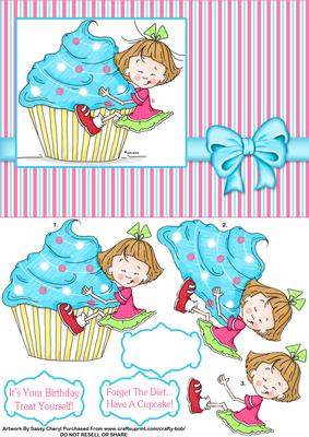 Have a Cupcake Female Birthday Step by Step Card