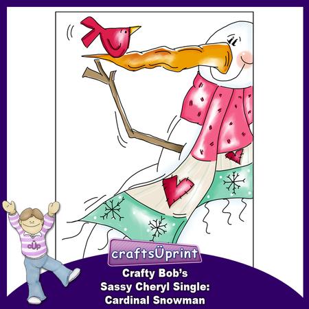 Crafty Bob's Sassy Cheryl Single: Cardinal Snowman