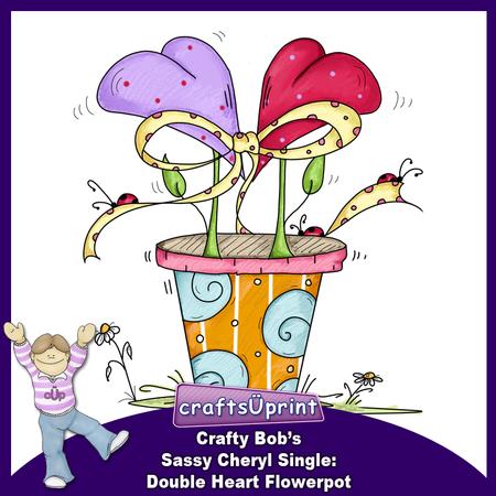 Crafty Bob's Sassy Cheryl Single: Double Heart Flower Pot