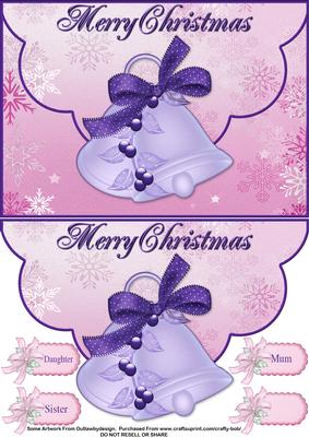 Christmas Bells in Pink Envelope Card