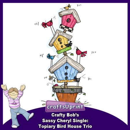 Crafty Bob's Sassy Cheryl Single: Topiary Birdhouse Trio