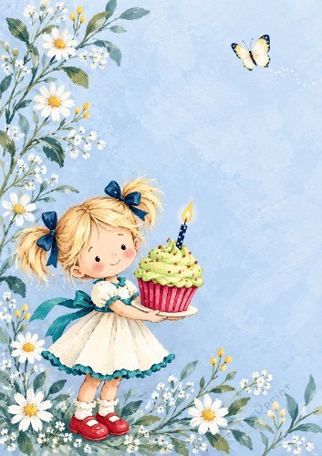 Birthday Cupcake Female Card Front