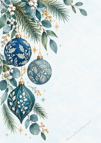 Christmas Ornamental Baubles Blue