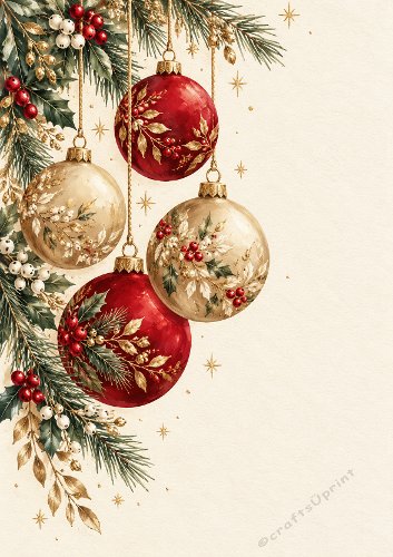 Red and Gold Christmas Baubles