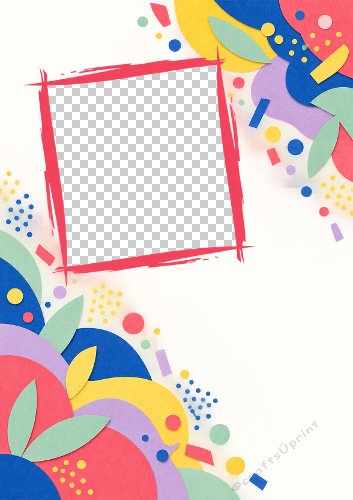 Grunge Frame Aperture Card Pink Multi