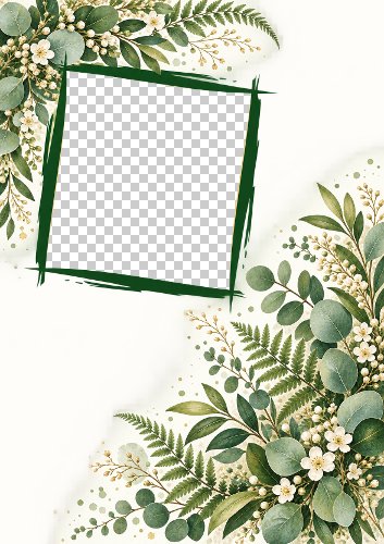 Grunge Frame Aperture Card Green