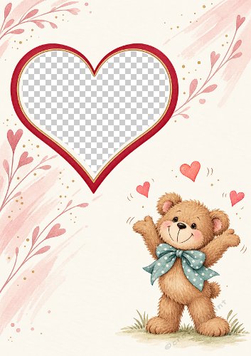 Bear Heart Aperture Card Front