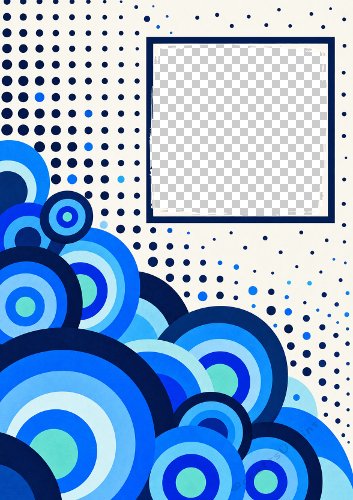 Grunge Circles Blue Aperture Card Front