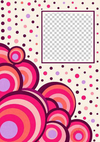 Grunge Circles Pink Aperture Card Front