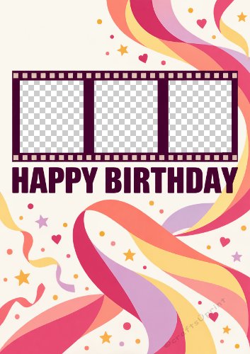 Filmstrip Birthday Aperture Card Pink