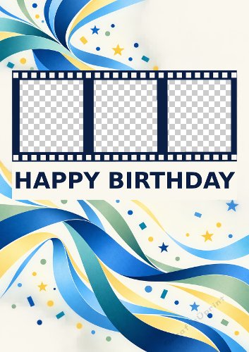 Filmstrip Birthday Aperture Card Blue