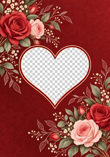 Heart and Flourishes Aperture Card Front