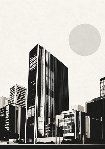 City Greyscale Card Front