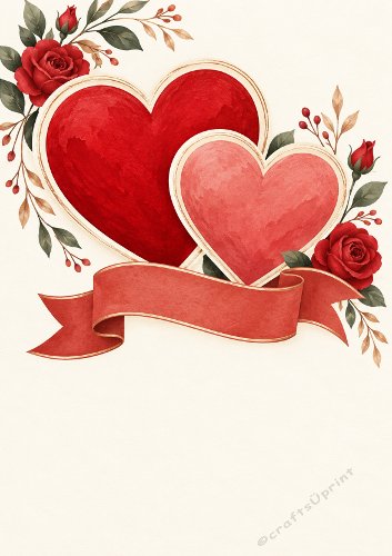 Double Heart and Flourish Card Front