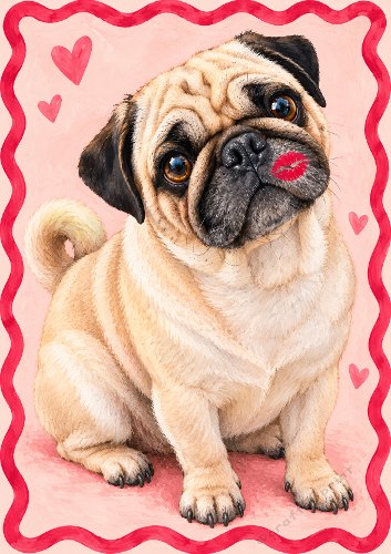 Pugs and Kisses Cute Card Front