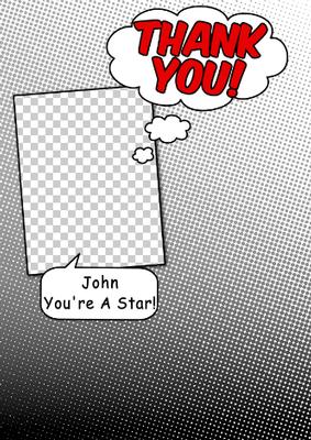 Comic Style Thank You Card Front