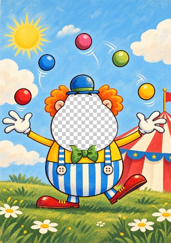 Juggling Clown Aperture Card Front