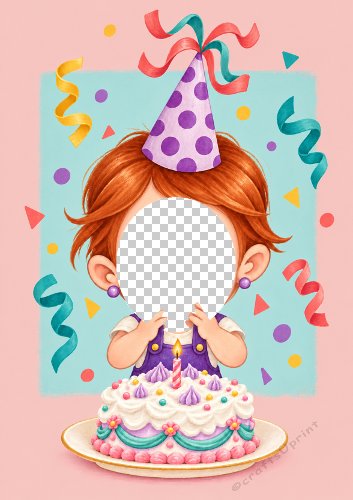 Birthday Girl Aperture Card Front